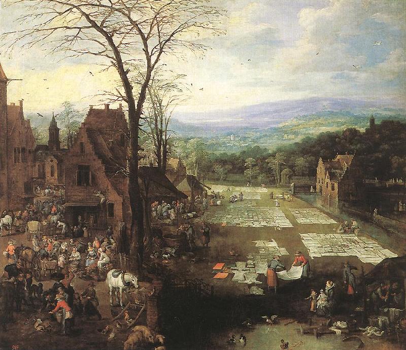 MOMPER, Joos de Flemish Market and Washing Place sg oil painting picture